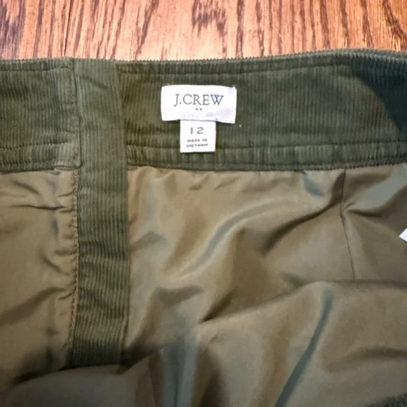 NWOT J. Crew Green Corduroy Skirt - Picture 6 of 6